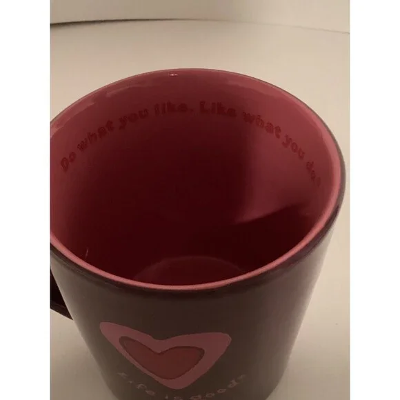 LIFE IS GOOD Mug Purple W/ Pink Heart "Do What You Like Like What You Do" Coffee - Picture 2 of 4